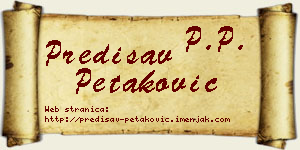 Predisav Petaković vizit kartica